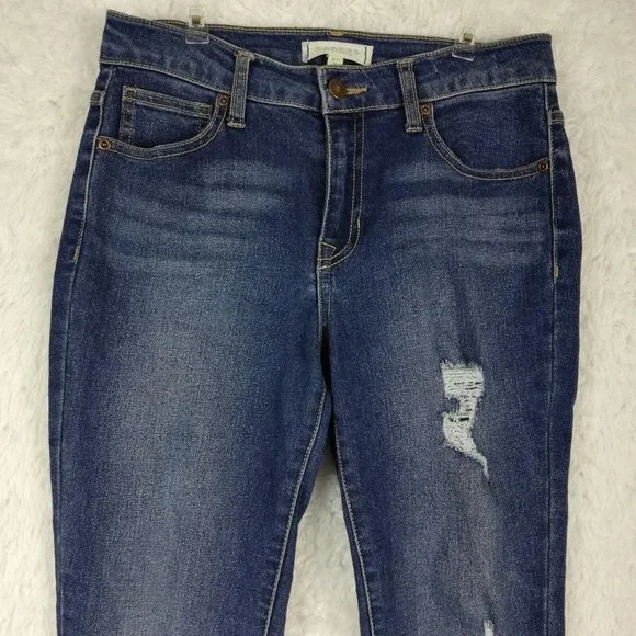 Harper Heritage Womens Jeans Skinny Blue Denim Medium‎ Wash Ripped Mid Rise 26 - Picture 3 of 13